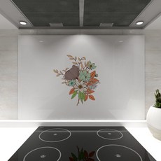 웰룸 주방아트보드 퀸즈플라워 800 x 600 mm, 화이트, 1개
