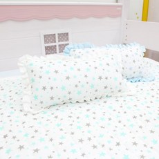 보몽드 메밀속통 리거즈 프릴베개 20 x 40 cm, 아기별 민트, 1개
