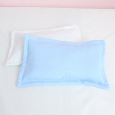 보몽드 거즈날개 메밀속통 아기베개 솔리드 20 x 40 cm, 블루, 1개