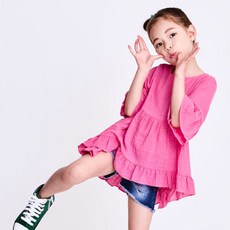 WISHKIDS 女童無腳荷葉邊襯衫