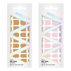 VAVACOCO 混搭凝膠指甲貼 2件組 Lunola亮片, 棕色 + 嬰兒粉, 1個
