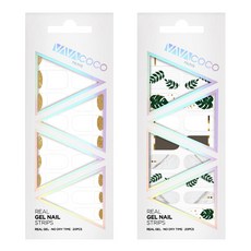 VAVACOCO 花紋美甲貼 2件組, Lunola Glitter White+Plant Dark Brown, 1組