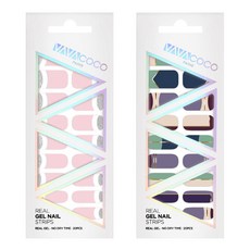 VAVACOCO 凝膠美甲貼 2入 混搭 露娜拉亮片嬰兒粉套組, 露諾拉亮片寶寶粉, 可愛雙色薄荷綠, 1個