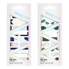 VAVACOCO 凝膠美甲貼 2入組, 可愛雙色藍, 植物深棕, 1個