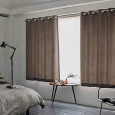 쉬즈홈 폴린 직조 암막 아일렛 창형 암막커튼 2p