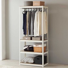 Pinecone 快組系統衣架 4層層架 800 x 400 x 1800, 白色