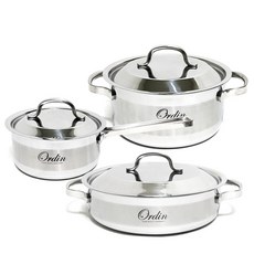 한일스텐레스 오딘 IH 통3중 냄비 3종 세트, 1세트, Saucepan 16cm + Saucepot 20cm + Casserole 24cm