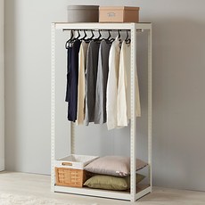 Tres Belle System 簡易組裝衣架 2層層架 800 x 400 1500 立式衣架, 白色