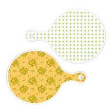 Roem Design 上菜砧板 2入 圓形圖案粉彩綠圓形組, 圓形圖案粉彩綠圓形, 橘子藤蔓玫瑰圓形, 1套