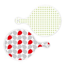 Roem Design 上菜砧板 2入組 圓形圖案粉彩綠圓形套組, 圓形圖案粉彩綠圓形, 紅綠落葉圓形, 1套