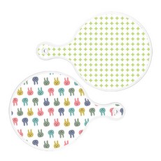 Roem Design 上菜砧板 2件組 圓形圖案粉彩綠圓形套組, 圓形圖案粉彩綠圓形, 兔子圓形, 1套