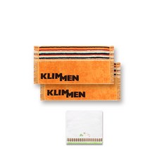 Songwol 松月 Klim Men運動毛巾 橘色 2入+蜜蜂柵欄刺繡擦手巾, 象牙, 1套