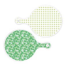 Roem Design 上菜砧板 2入 圓形圖案粉彩綠圓形組, 圓形圖案粉彩綠圓形, 綠鳳仙花圓形, 1套