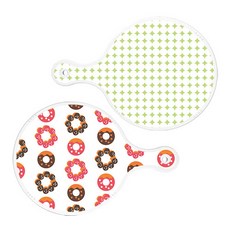 Roem Design 上菜砧板 2件組 圓形圖案粉彩綠圓形組合, 圓形圖案粉彩綠圓形, 巧克力甜甜圈圓形, 1套