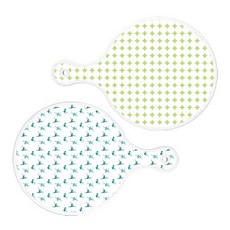 LOEM DESIGN 上菜砧板 2入 圓形圖案粉彩綠圓形組合, 圓形圖案粉彩綠圓形, 芭蕾圓形, 1套