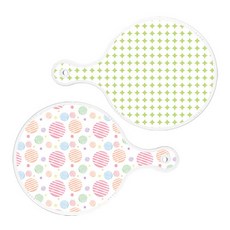 로엠디자인 서빙 도마 보드 2p 원형패턴파스텔그린원형 세트, 원형패턴파스텔그린원형, 라인원형원형, 1세트