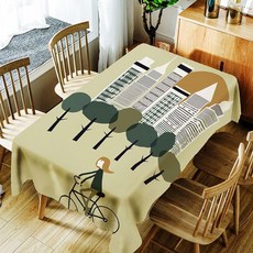 圖案印花防水桌巾, D, 150 x 210 厘米