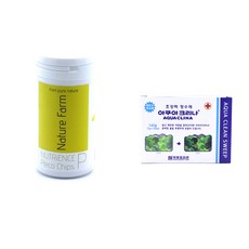 네이쳐팜 Nutrience Pleco Chips 뉴트리언스 플레코 칩 관상어 사료 100ml + 국제어약 아쿠아 크리나 초강력 정수제 7g x 20p, 1세트, 140g