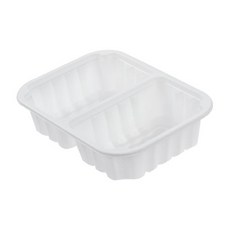 쿡앤락 실링 일회용 용기 900ml 2칸 190 x 150 x 50 mm 백색 몸통, 1개입, 100개