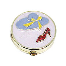 折疊鏡 帽子和高跟鞋圖, 黃金, 1個