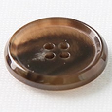 墨爾本亮面鈕扣 21mm, 棕色, 12入