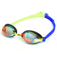 龍捲風 泳鏡 鏡面鏡片 入門 鏡面雙色 T181HG12MR, 紅色 + 藍色 + 萊姆綠, 1個