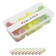 Donna&deco PP 一次性耐熱3格長方形便當盒 10入 + 白色腰封貼紙 今天也加油 10入, 1個, 10個