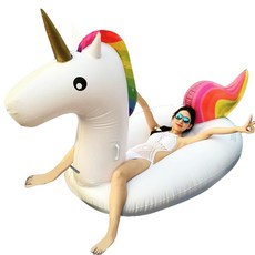 Leehansun LivingScience 造型充氣游泳圈 獨角獸款, 混色, 1個