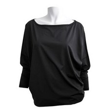 FUNHAN COUPLE 女款素色連袖海灘防曬衣, 黑色的