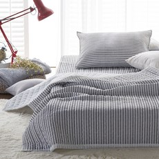直條紋泡泡紗涼被, 灰色