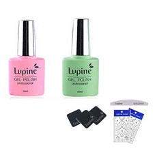 Lupin Fiona Melon Gel Polish FM-03 套組, 凝膠拋光 FM-03 + FM-10 + 光盤墊 3p + 斑馬文件 + 藝術貼紙 2p 隨機發送, 1套