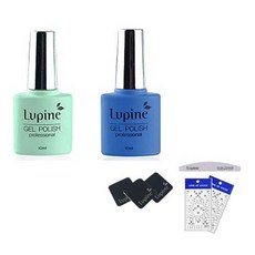 Lupin Fiona Melon Gel Polish FM-09 套組, 凝膠拋光 FM-09 + FM-12 + 光盤墊 3p + 斑馬文件 + 藝術貼紙 2p 隨機發貨, 1套