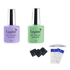 Lupin Fiona Melon Gel Polish FM-07 套組, 凝膠拋光 FM-07 + FM-10 + 光盤墊 3p + 斑馬文件 + 藝術貼紙 2p 隨機發送, 1套