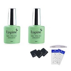 Lupin Fiona Melon Gel Polish FM-10 套組, 凝膠拋光 FM-10 2p + 光盤墊 3p + 斑馬文件 + 藝術貼紙 2p 隨機發貨, 1套
