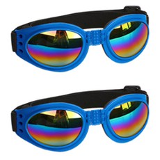 블럭마트 강아지 고양이 고글 썬글라스, 블루, 2개