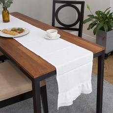 Casa El Ruzen餐桌桌旗, 白色的, 2 人 (150 x 35 厘米)