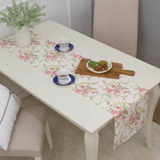 Casa Elle Mienne餐桌桌旗, 白色的, 4 人 (180 x 32 厘米)