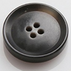 HR Boss方框牛角紋大鈕扣 21mm, 灰色, 12個