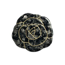 復古玫瑰造型隨身鏡, BK, 1入