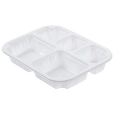 쿡앤락 실링 일회용 용기 500ml 5칸 190 x 150 x 30 mm 백색 몸통, 1개입, 100개
