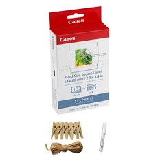 Canon 佳能 Selphy 相片貼紙 18張 KC-18IS + 照片掛繩 + Miffy筆 隨機出貨, 5 x 5 cm, 1套