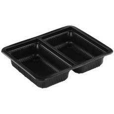 쿡앤락 실링 일회용 용기 1.2L 2칸 232 x 182 x 45 mm 검정 몸통, 1개입, 100개