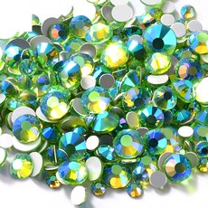 메이브라운 셀프네일 고급 컬러 사이즈혼합 평 네일스톤, M03104(그린), 1개