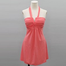 정스토어 임산부용 피치 홀터 A라인 원피스수영복