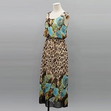 정스토어 임산부용 로즈레오파드 롱 원피스