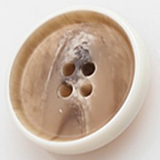 HR大鈕扣 Mellow鈕扣 直徑15mm, 米色, 12個