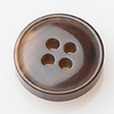 HR大鈕扣標籤亮面鈕扣 18mm, 深棕色, 12個