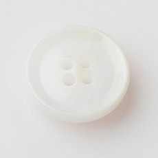 HR大鈕扣 牛角紋鈕扣 15mm, 白色, 12個