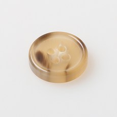 HR大鈕扣 Soria 亮面鈕扣 15mm, 深米色, 12個