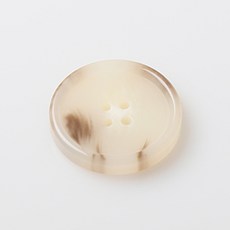 HR大鈕扣 Soria 亮面鈕扣 28mm, 淺米色, 12個